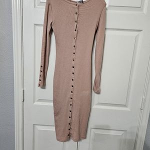 Blush/Nude Button down Maxi Dress